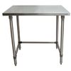 Bk Resources Work Table Open Base 16/304 Stainless Steel, Galvanized Legs 36"Wx24"D CTTOB-3624